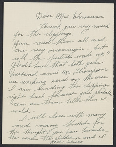 Herbert Brutus Ehrmann Papers, 1906-1970. Sacco-Vanzetti. Nicola Sacco and Rose Sacco: letters, 1926-1927. Box 16, Folder 9, Harvard Law School Library, Historical & Special Collections