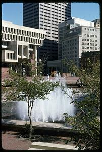 Boston City Hall and fountain