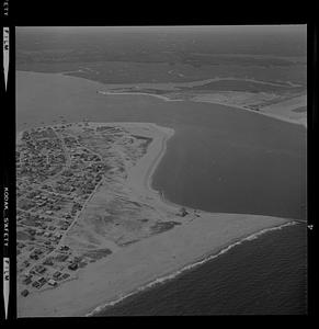 Aerial of Plum Island Point and Ring’s Island river mouth erosion