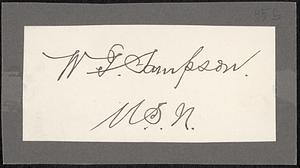 Autograph of William T. Sampson