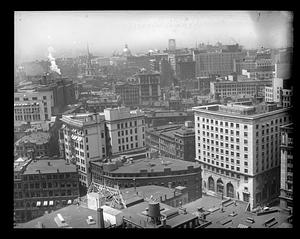 Bird's eye view from the top of the United Shoe Machinery Building toward State House