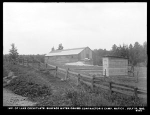 Sudbury Department, improvement of Lake Cochituate, surface water drains, contractor's camp, Natick, Mass., Jul. 13, 1910