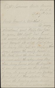 John M. Bigelow autograph letter signed to [Zula Maud] Woodhull, East Livermore Mills, Me, December 27, 1910