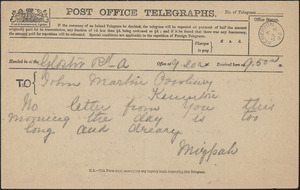 [Victoria Woodhull Martin] telegram to John [Biddulph] Martin, [London?], September 5, 1893