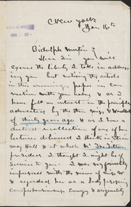 Henry Hinchcliff autograph letter signed to [John] Biddulph Martin, New York, January 16, [1890]