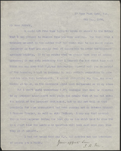 [John Biddulph Martin] typed letter signed (copy/initials) to [Robert Martin, London], May 9, 1894