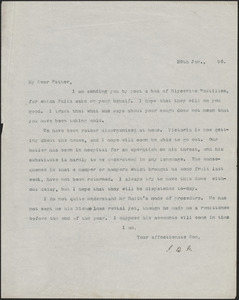 [John Biddulph Martin] typed letter signed (copy/initials) to [Robert Martin], January 20, 1896