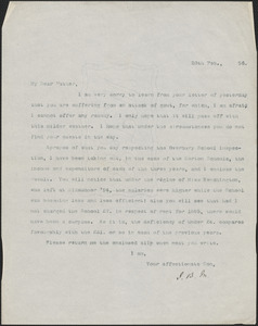 [John Biddulph Martin] typed letter signed (copy/initials) to [Robert Martin], February 20, 1896