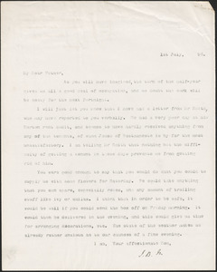 [John Biddulph Martin] typed letter signed (copy/initials) to [Robert Martin], London, July 1, 1896