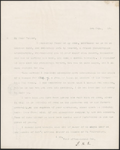 [John Biddulph Martin] typed letter signed (copy/initials) to [Robert Martin], London, September 3, 1896