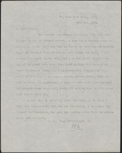 [John Biddulph Martin] typed letter signed (copy/initials) to [Robert Martin], London, October 27, 1896