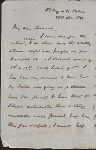 [John Biddulph Martin] autograph letter (copy/incomplete) to Richard [Martin], St. Cruz de la Palma, Tenerife, February 23, 1897