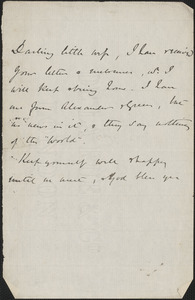 [John Biddulph Martin] autograph note to [Victoria Woodhull Martin], approximately 1883-1897