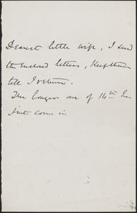 [John Biddulph Martin] autograph note to [Victoria Woodhull Martin], approximately 1883-1897