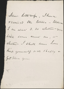 [John Biddulph Martin] autograph note to Victoria Woodhull Martin, approximately 1883-1897