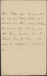 [John Biddulph Martin] autograph note to Victoria Woodhull Martin, approximately 1883-1897