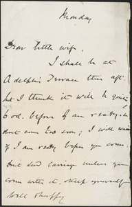 [John Biddulph Martin] autograph note to Victoria Woodhull Martin, approximately 1883-1897