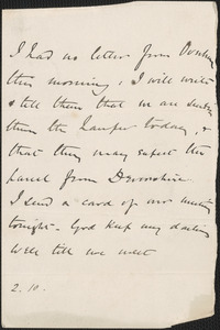 [John Biddulph Martin] autograph note to [Victoria Woodhull Martin], approximately 1883-1897