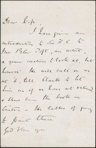 [John Biddulph Martin] autograph note to [Victoria Woodhull Martin], approximately 1883-1897