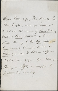 [John Biddulph Martin] autograph note to [Victoria Woodhull Martin], approximately 1883-1897