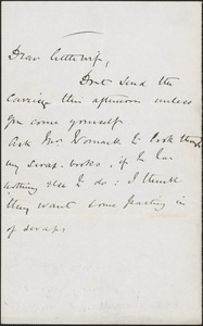 [John Biddulph Martin] autograph note to [Victoria Woodhull Martin], approximately 1883-1897