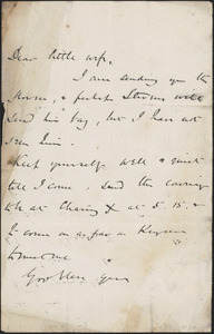 [John Biddulph Martin] autograph note to [Victoria Woodhull Martin], approximately 1883-1897