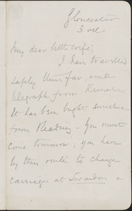 [John Biddulph Martin] autograph note signed to [Victoria Woodhull Martin], approximately 1883-1897