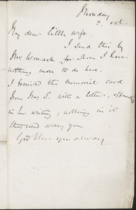 [John Biddulph Martin] autograph note to [Victoria Woodhull Martin], approximately 1883-1897