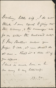 [John Biddulph Martin] autograph note to [Victoria Woodhull Martin], approximately 1883-1897