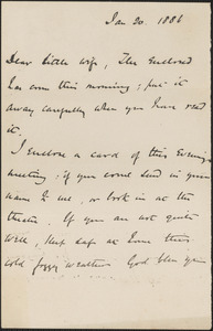 [John Biddulph Martin] autograph note to [Victoria Woodhull Martin], January 20, 1886