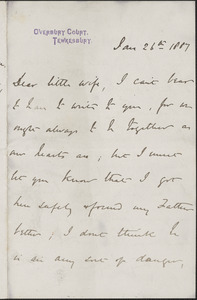 [John Biddulph Martin] autograph note to [Victoria Woodhull Martin], Tewkesbury, [England], January 26, 1887