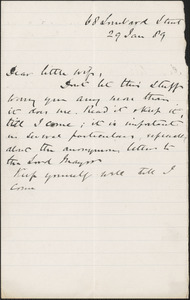 [John Biddulph Martin] autograph note to [Victoria Woodhull Martin, London], January 29, 1889