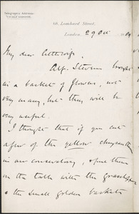 [John Biddulph Martin] autograph note to [Victoria Woodhull Martin], London, October 29, 1889