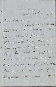 [John Biddulph Martin] autograph note to [Victoria Woodhull Martin], London, July 29, 1896