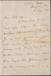 [John Biddulph Martin] autograph note to [Victoria Woodhull Martin], Douglas, Isle of Man, September 20, 1896