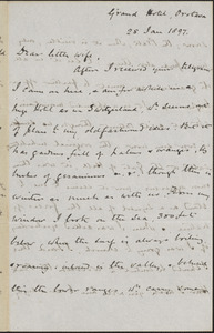 [John Biddulph Martin] autograph note signed to [Victoria Woodhull Martin], Orotava, Tenerife, January  25, 1897