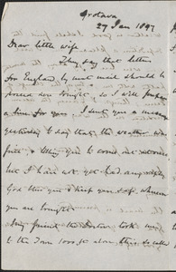 [John Biddulph Martin] autograph note signed to [Victoria Woodhull Martin], Orotava, [Tenerife], January 27, 1897