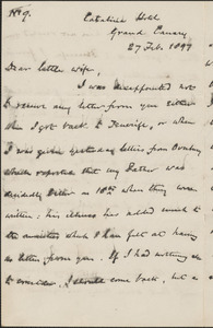 [John Biddulph Martin] autograph letter to [Victoria Woodhull Martin], St. Catalina Hotel, Grand Canary, February 27, 1897