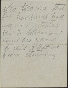 [Victoria Woodhull Martin] autograph note, [Bredon's Norton, Worcestershire, Eng.?], approximately 1901-1927