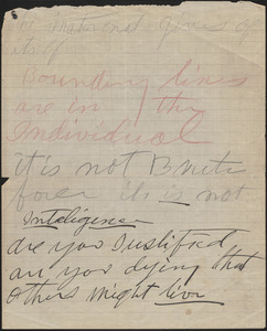 [Victoria Woodhull Martin] autograph note, [Bredon's Norton, Worcestershire, Eng.?], approximately 1901-1927