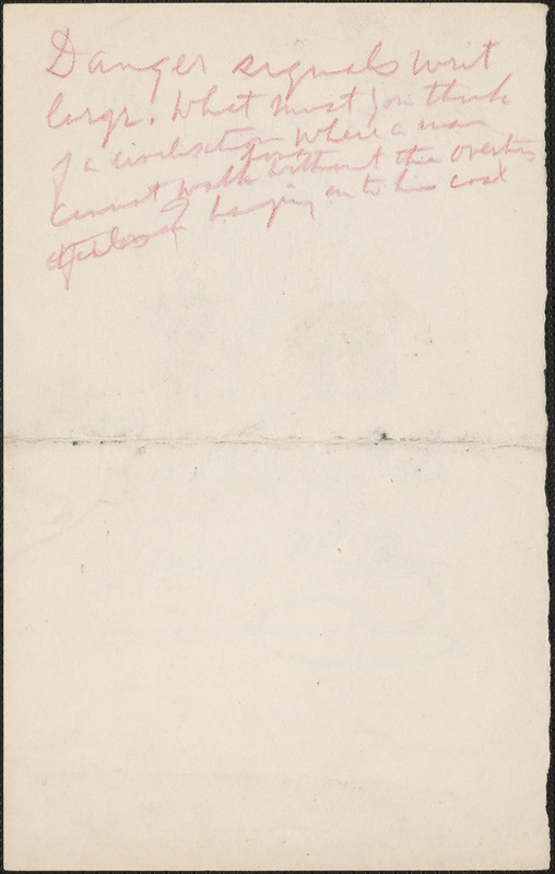 [Zula Maud Woodhull] autograph note, [Hove, Sussex, England, approximately 1927-1930?]