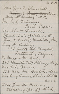 [Zula Maud Woodhull] autograph note, [approximately 1893-1901?]