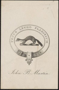 Bookplate: John B. Martin, [approximately 1884-1897?]
