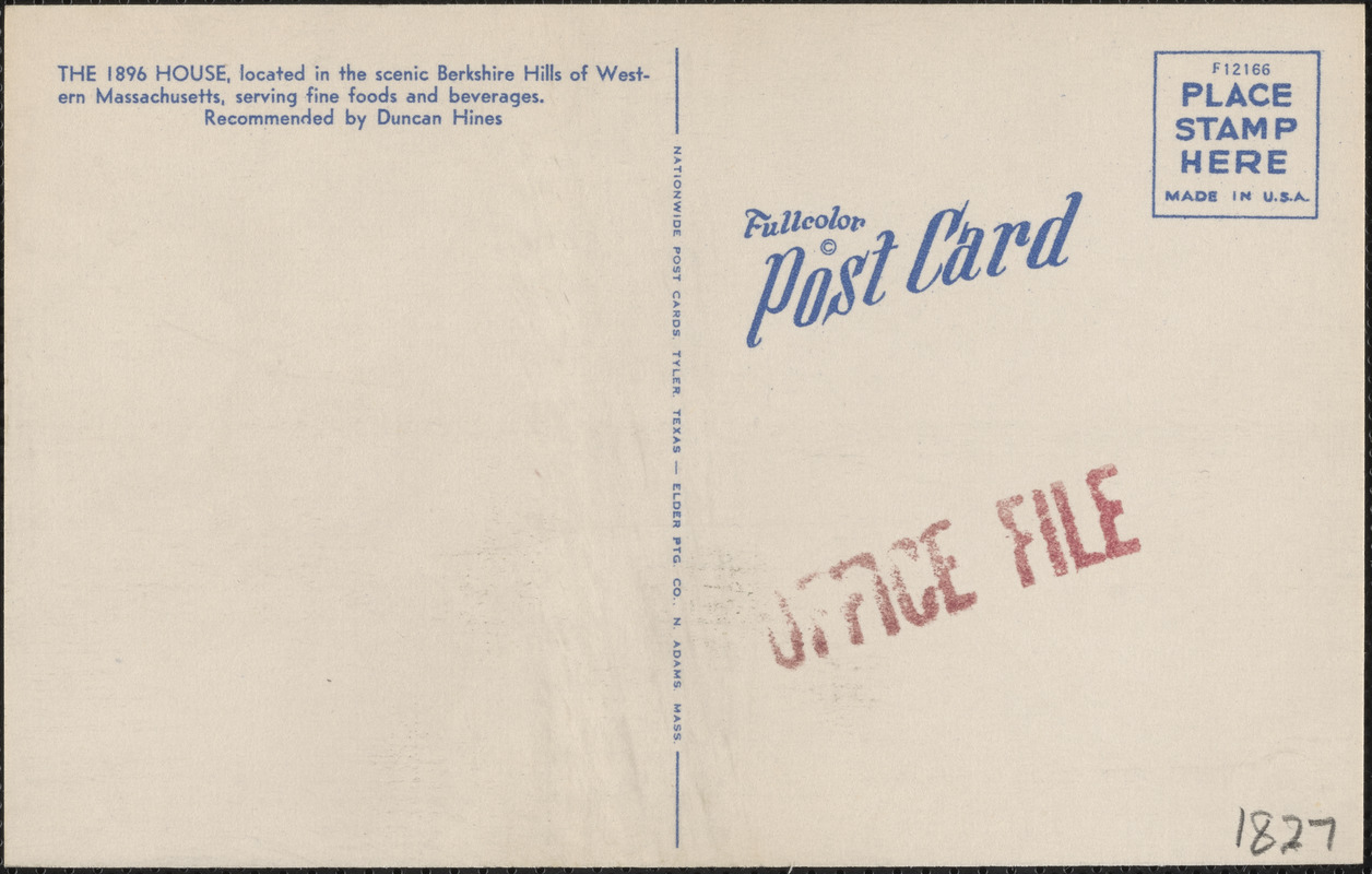 The 1896 House -- Williamstown, Mass.