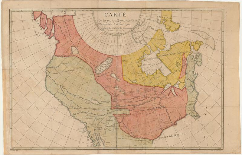 Carte de la partie septentrionale et occidentale de l' Amerique