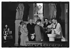 Baptism, Jesús and Maude Sanromá in background