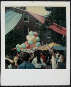Outdoor celebration with balloons