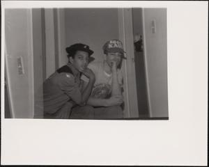 Two boys in hats posing