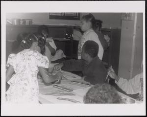 Group of children painting
