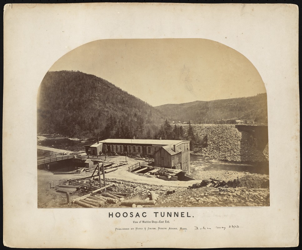 Hoosac Tunnel.  View of machine shop--east end
